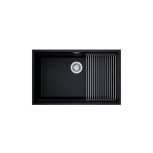 Chiuvetă din granit  MIRALIO 80.1 Neagra / Inox / Black / IX 