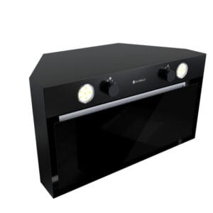 Hota incorporabila Globalo Floweri 60.1 Black, clasa energetica B, latime 60 cm, control manual, capacitate maxima 570 m3 / h