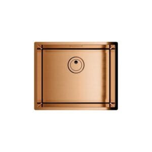 Chiuveta GLOBALO RIWOLO 50.1 COPPER/ CUPRU din otel 54x44 cm cu montaj pe/sub blat siaccesorii montaj